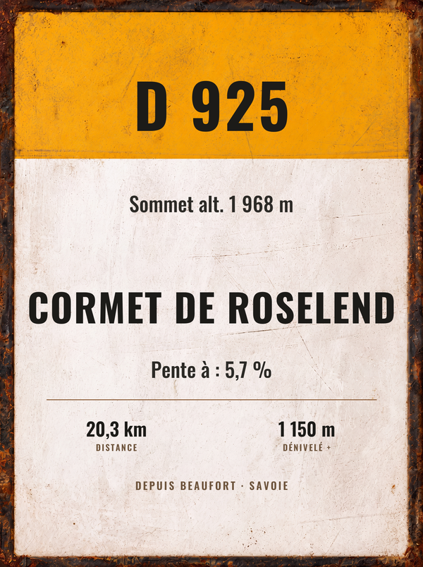 Plaque Cormet de Roselend, affiche personnalisable imprimée en France