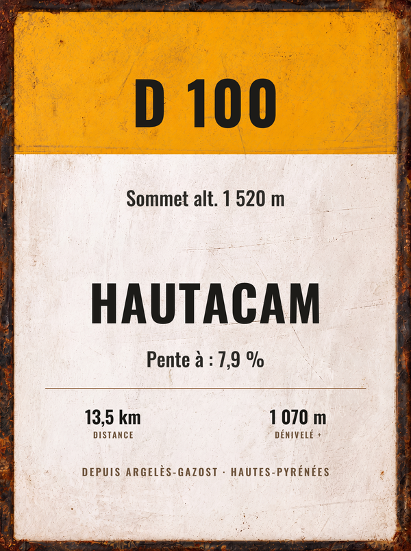 Plaque Hautacam, affiche personnalisable imprimée en France