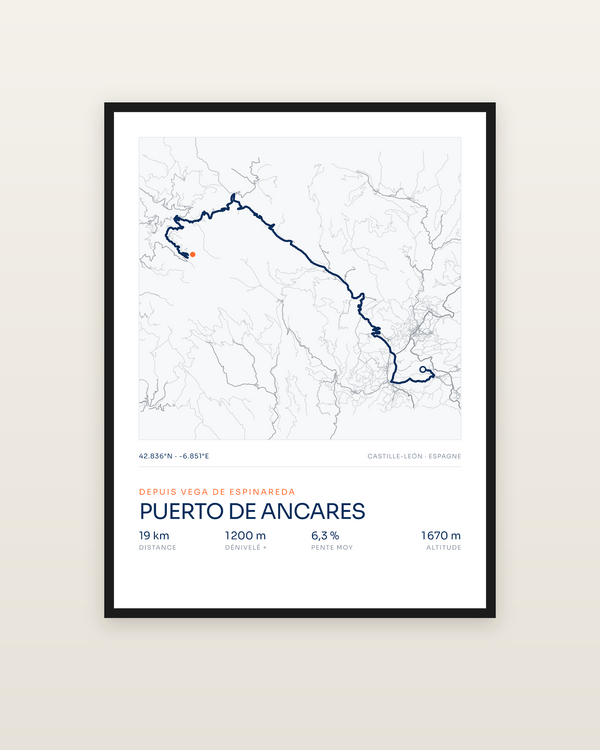 Puerto de Ancares, encadrée dans un cadre noir