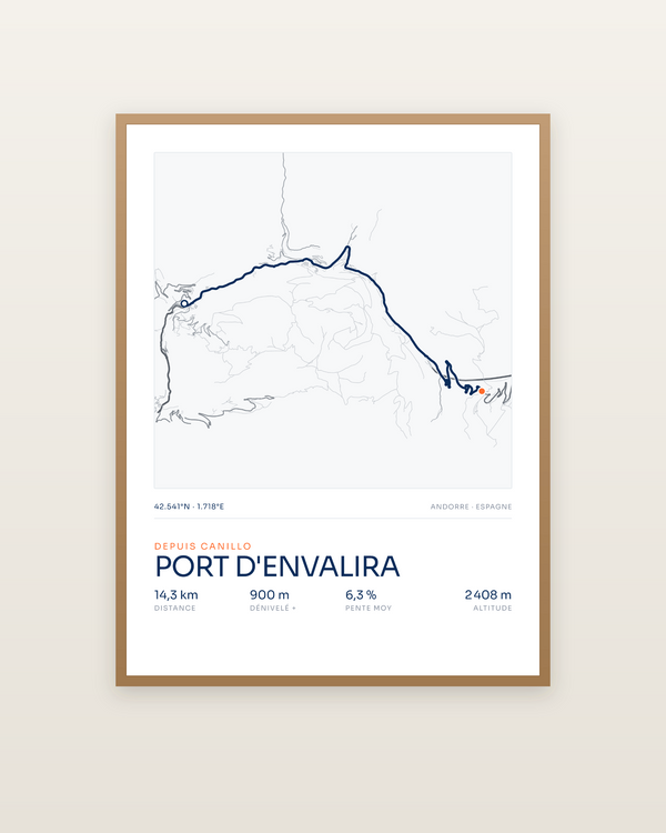 Port d'Envalira, encadrée dans un cadre bois naturel