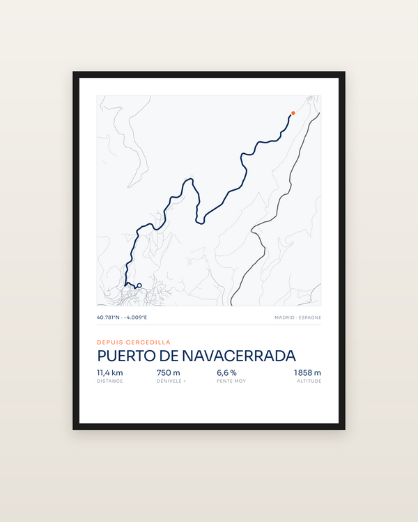 Puerto de Navacerrada, encadrée dans un cadre noir