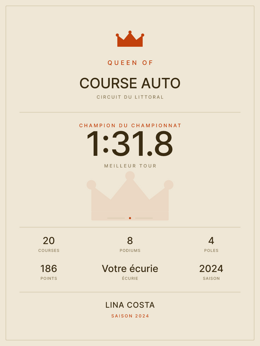 Queen of la course auto