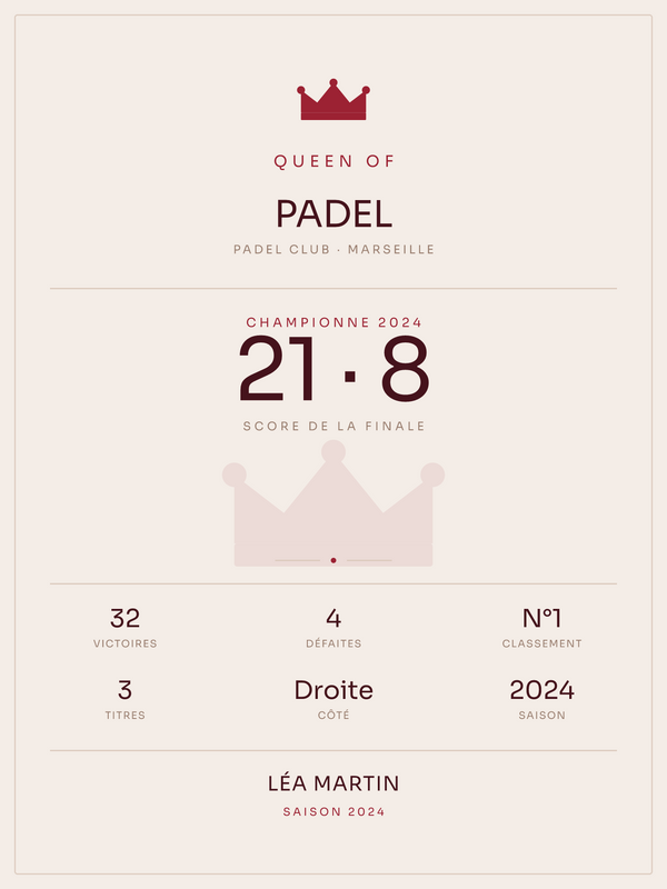 Queen of Padel, affiche personnalisable imprimée en France