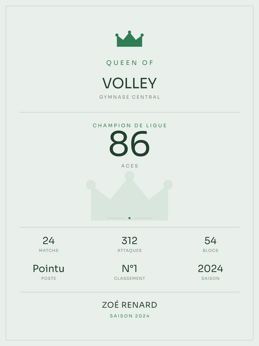 Queen of Volley, affiche personnalisable imprimée en France