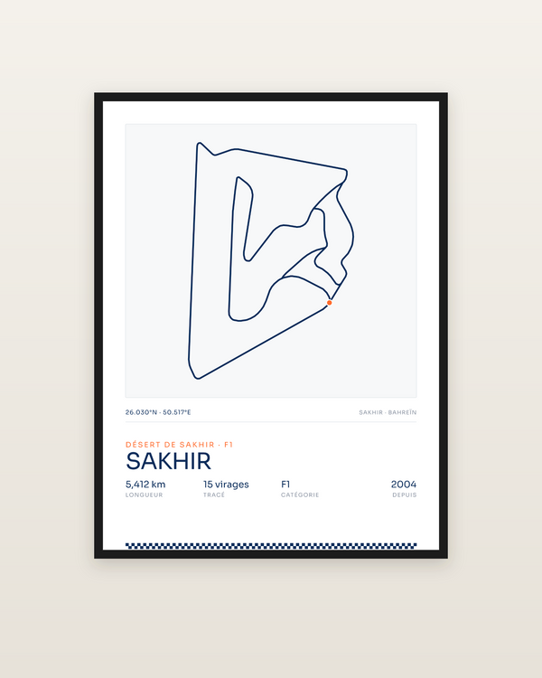 Sakhir, encadrée dans un cadre noir