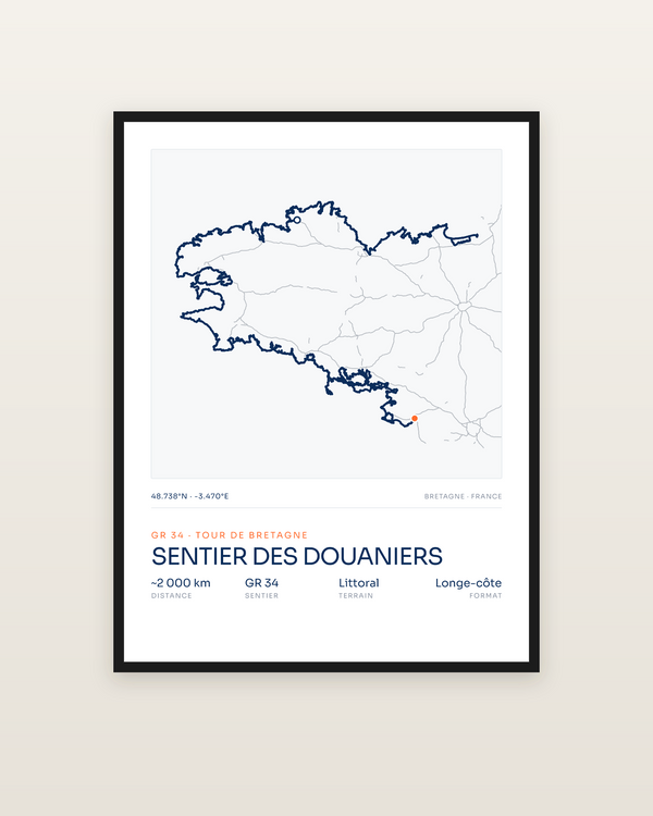 Sentier des Douaniers | GR34, encadrée dans un cadre noir