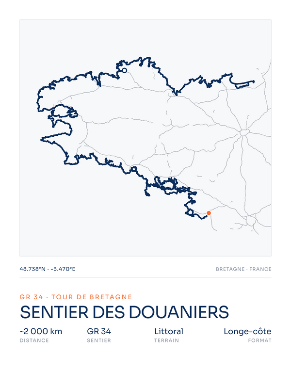 Sentier des Douaniers | GR34, affiche personnalisable imprimée en France
