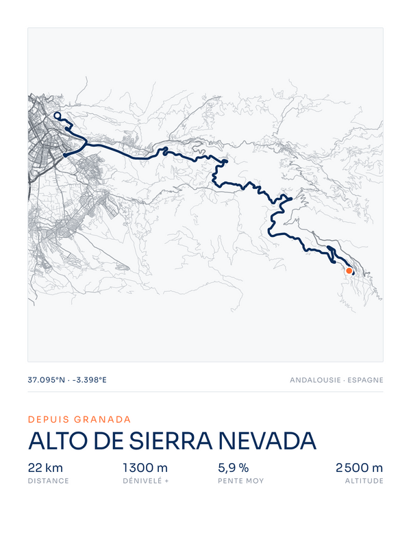 Alto de Sierra Nevada, affiche personnalisable imprimée en France