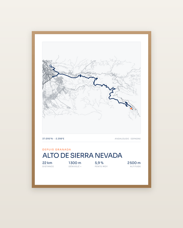 Alto de Sierra Nevada, encadrée dans un cadre bois naturel