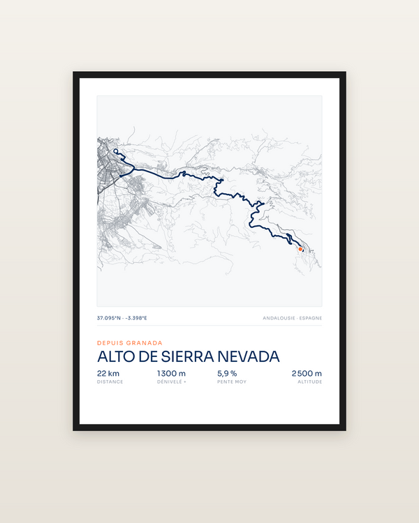 Alto de Sierra Nevada, encadrée dans un cadre noir