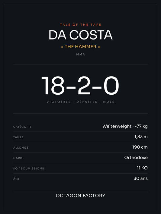 Affiche Tale of the Tape MMA personnalisée
