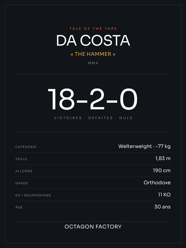 Tale of the Tape | MMA, affiche personnalisable imprimée en France