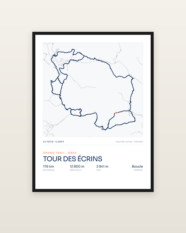 Tour des Écrins | GR54, encadrée dans un cadre noir