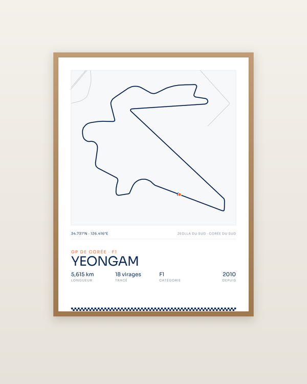 Yeongam, encadrée dans un cadre bois naturel