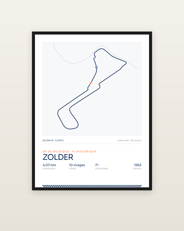 Zolder, encadrée dans un cadre noir